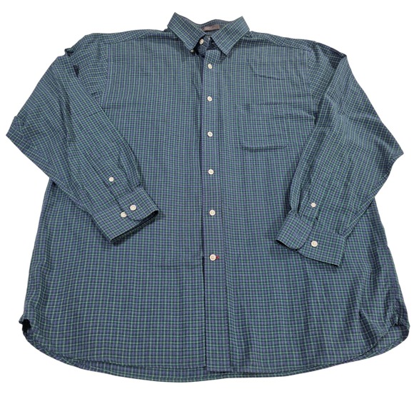 Daniel Cremieux Other - Daniel Cremieux Button Up Top Mens Green XL Plaid Woven Cotton Classic Western